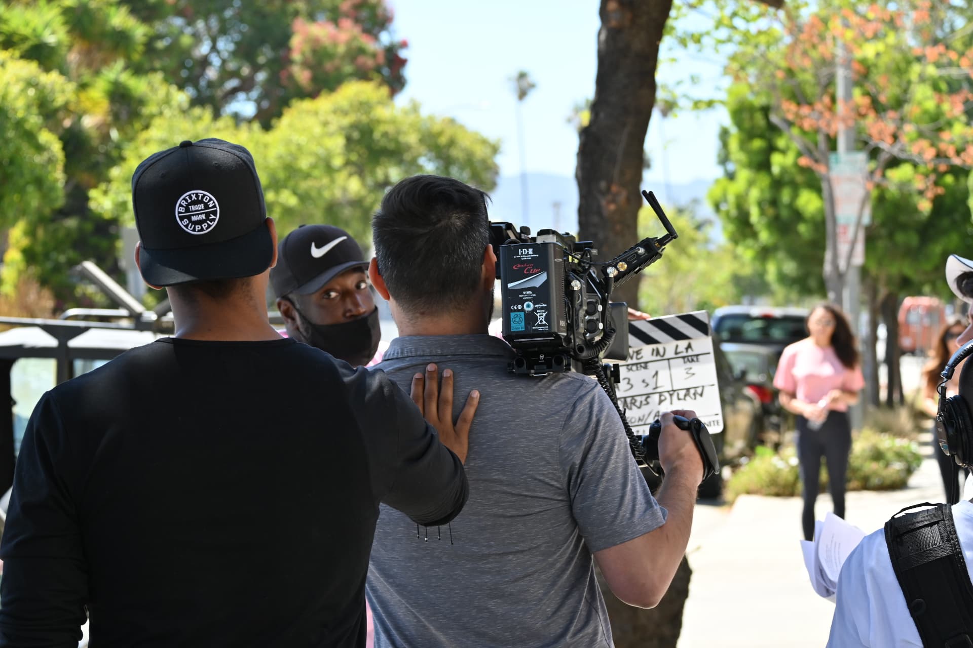 Behind the scenes with Montage Media Production Company: Shoulder mounted camera on a sidewalk scene
