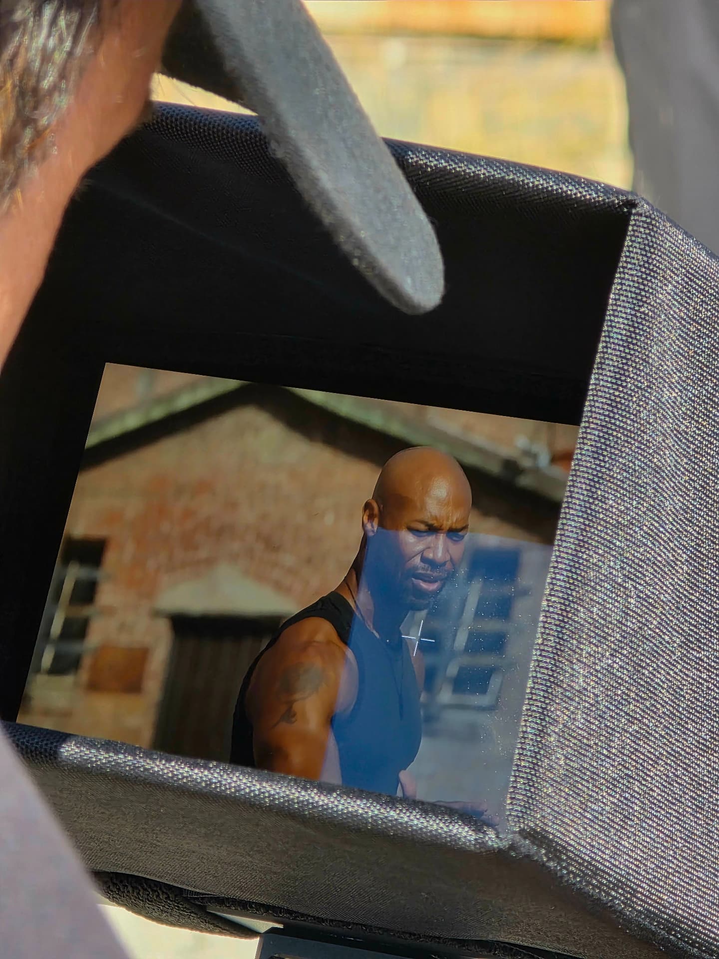 Behind the scenes with Montage Media Production Company: Sun hood monitor, exterior scene coverage