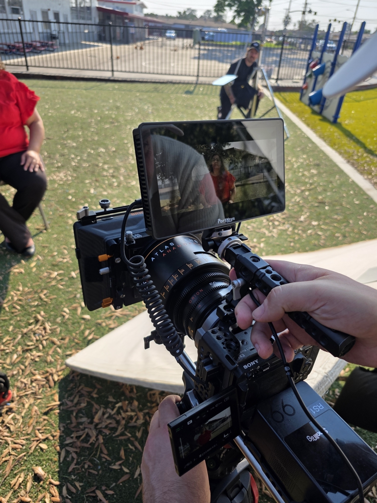 Behind the scenes with Montage Media Production Company: Anamorphic rig, exterior playground interview