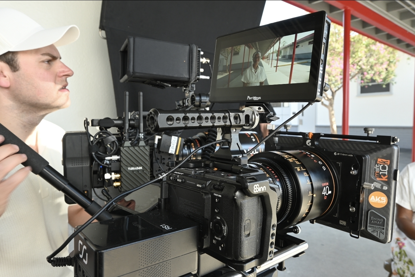 Behind the scenes with Montage Media Production Company: Sound and camera team on an exterior setup