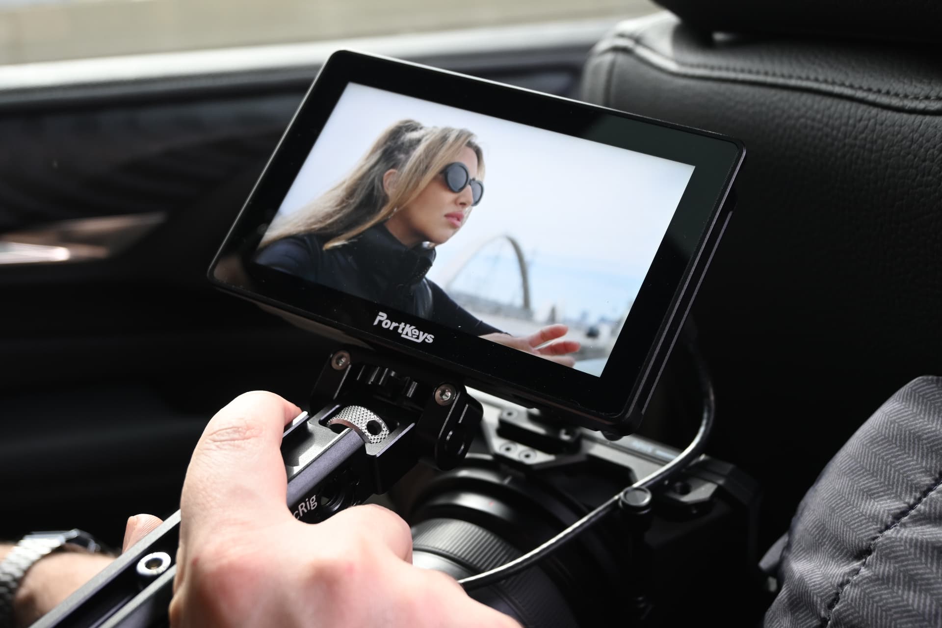 Behind the scenes with Montage Media Production Company: In vehicle monitor, exterior driving coverage