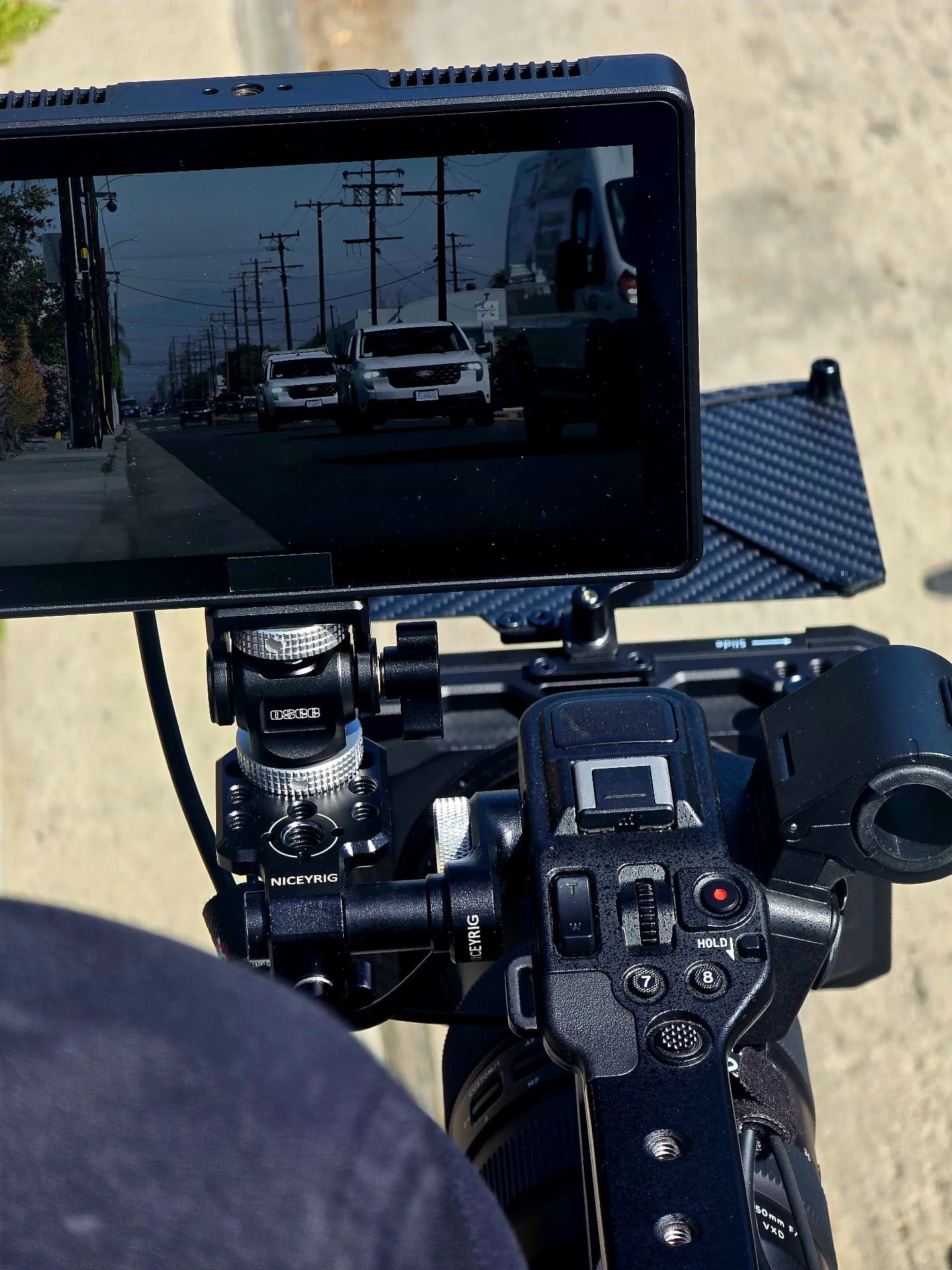 Behind the scenes with Montage Media Production Company: Camera rig, exterior drive by